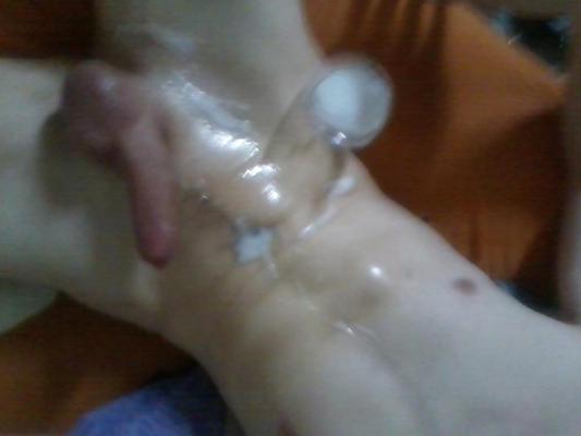 5P Dirty young boy plays his big white cock 