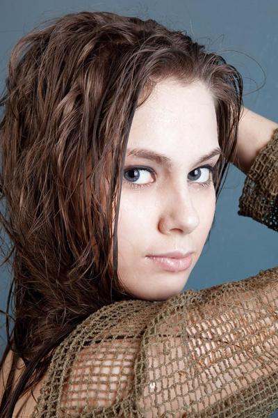 18P Hairy teen Kristel in posing in stockings