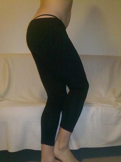 9P Black leggings and thong