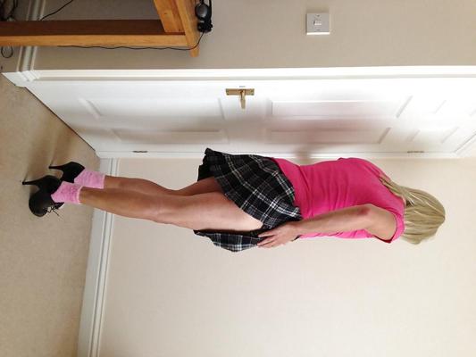 17P Pretty In Pink Skirt and High Heels