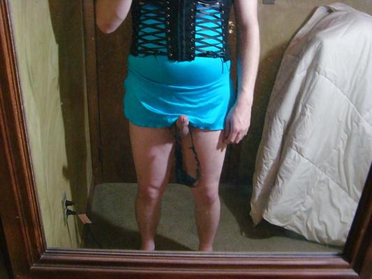 15P Black Top & Blue Skirt