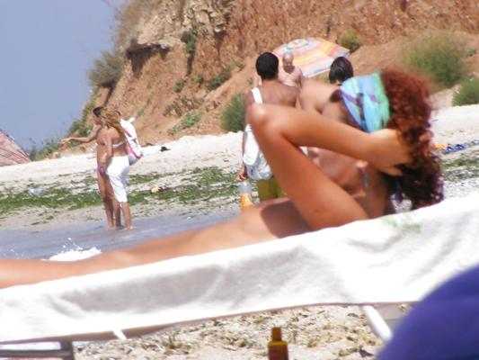 6P Nude on the beach