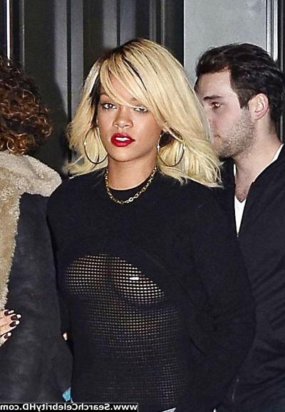 13P Rihanna - Braless See-Through Candids in New York