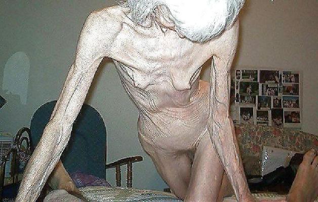 24P EXTREMELY SKINNY AND VERY OLD HAIRY GRANNY