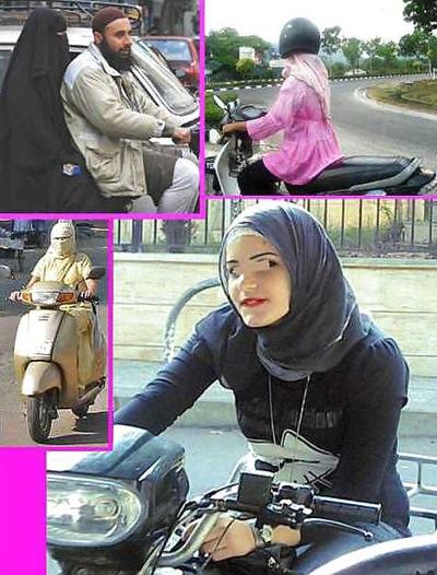 18P Motorcycles hijab niqab jilba arab turbanli tudung paki