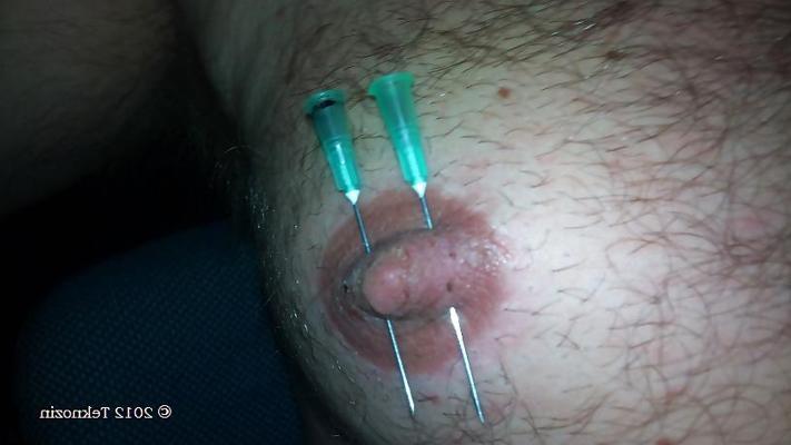 13P Nipple torture with needle