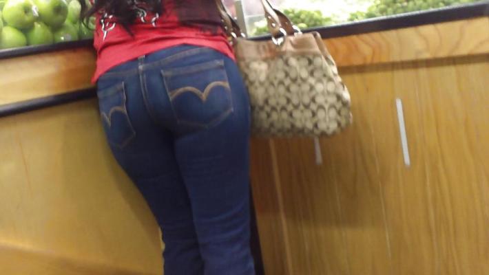 18P Schöner, großer, saftiger, sexy Teenie-Arsch und -Hintern in blauen Jeans
