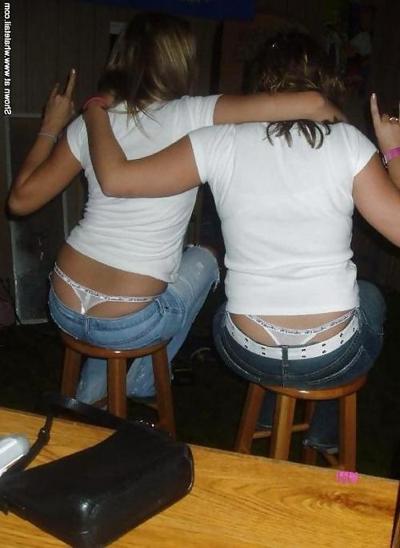 15P Amateur thong peeks, slips and ass. 