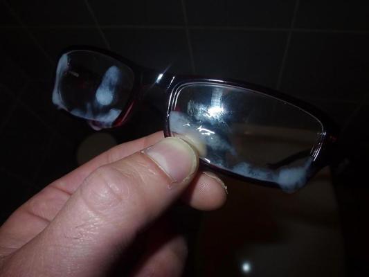 14P Quick cum on my Colleague's glasses while she was in break