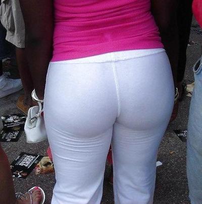 20P Candid Wives In White Pants VPL