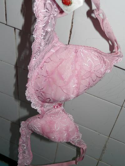 11P My mom's pink bra.