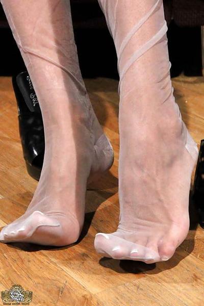 15P Ashley Bulgaris wrinkled nylon feet