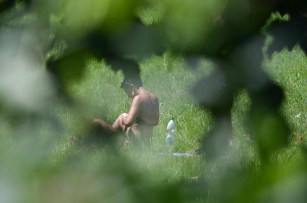 21P Milf sunbathe in the park