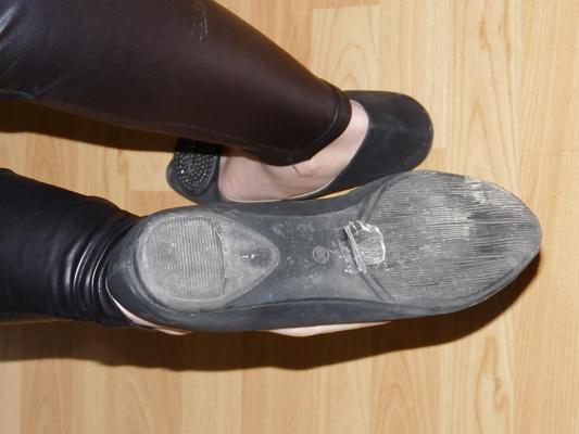 25P Wifes sexy black leather ballerina ballet flats shoes 2