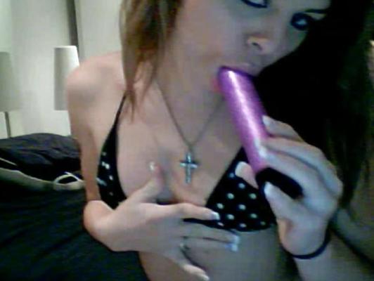 12P Prettiest TGirl with Purple Dildo