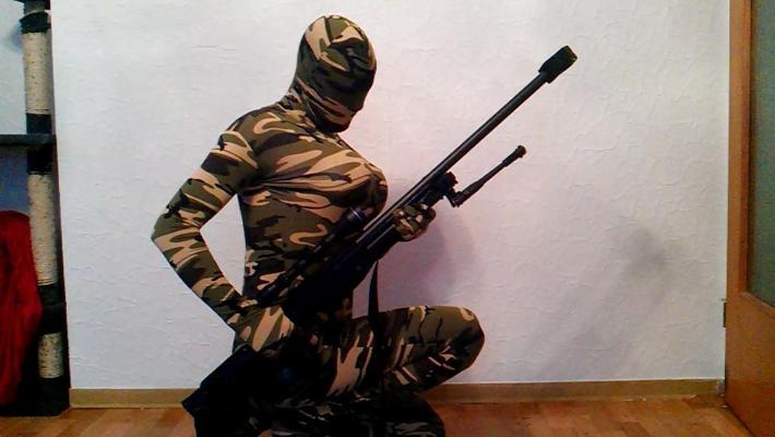 12P Army spandex shemale