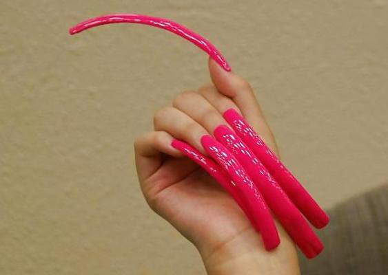 6P ピンクの長い爪