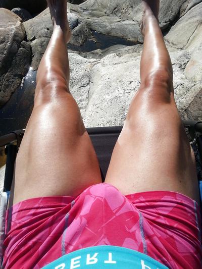 5P My Legs And My Dick In Pants At The Sunny Beach Today!