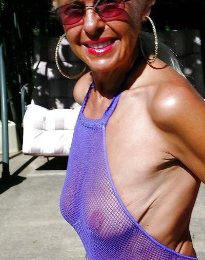15P Topless blonde granny