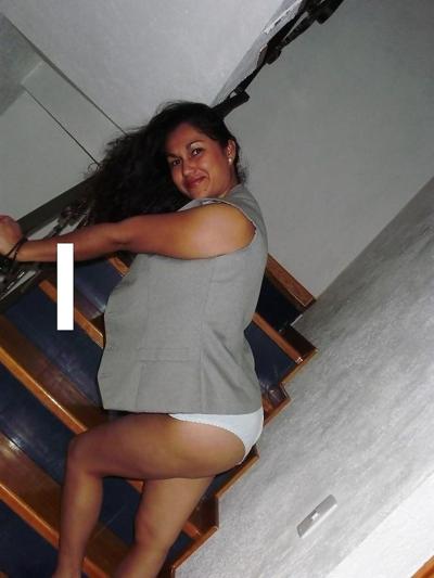 15P Latina mom shows off her panty and pussy
