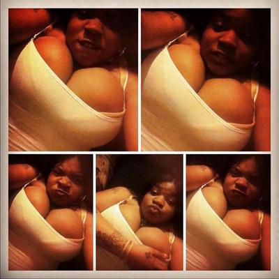 8P Pretty young black teen with huge boobs