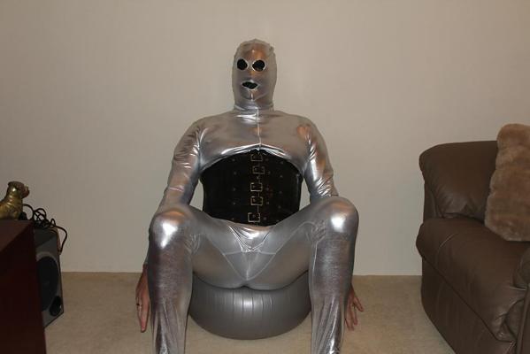 5P New spandex suit with a layer of latex underneath