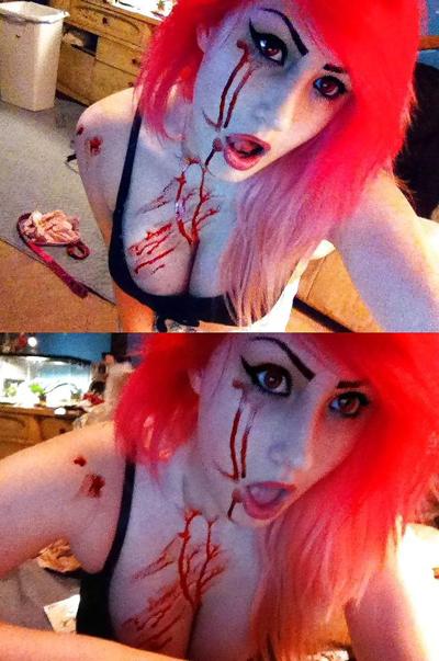 25P Facebook Emo Gothic Scene Girl Selfies