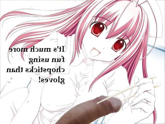 8P Anime Girls playing with a Real Cock (with captions) - No 37