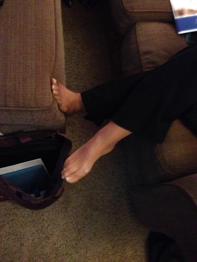 11P More candids of my pantyhose feet and toes.