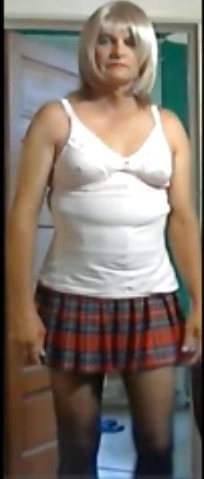 9P Crossdresser school girl