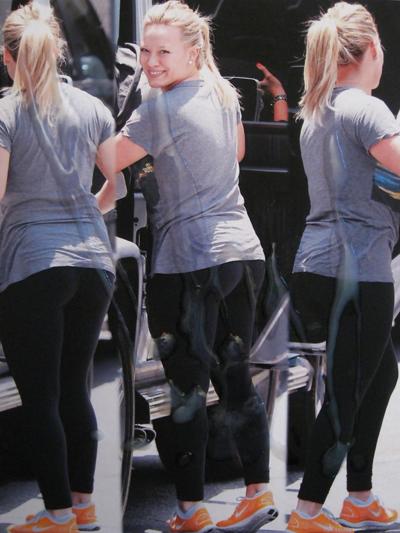 4P Hilary Duff Spandex Hintern abspritzen
