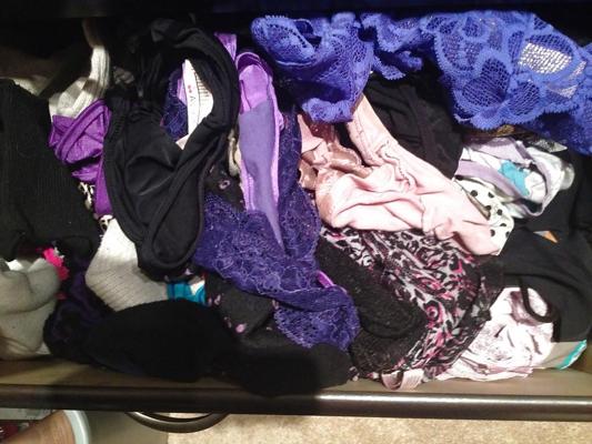 5P A peek at her panty drawer and bra drawer!