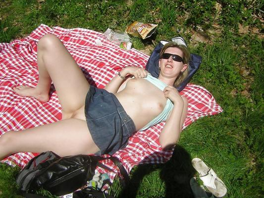 15P French amateur nude in forest