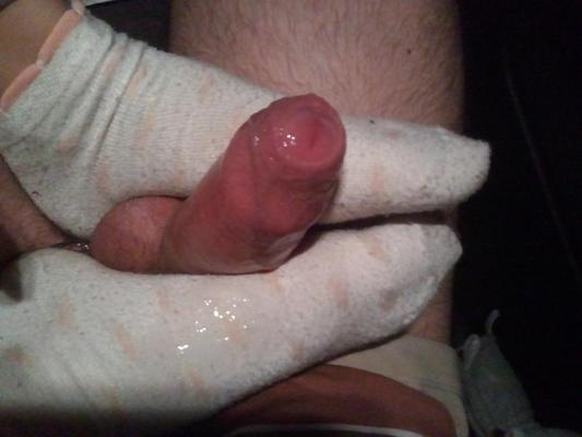 5P Footjob white socks