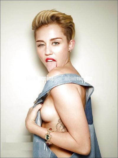 6P Miley Cyrus oben ohne