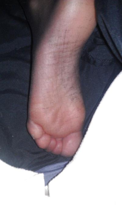 4P Sheer black pantyhose feet