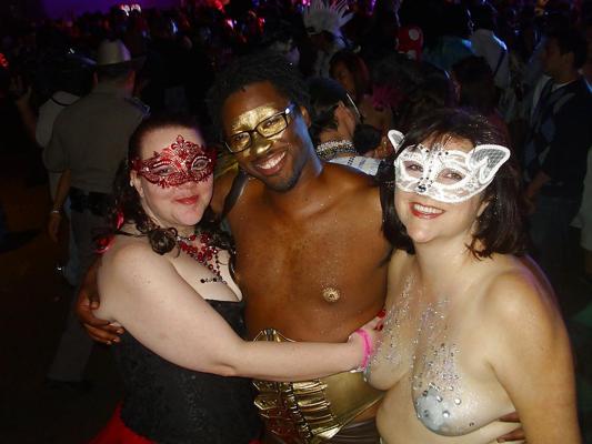 13P Body Paint, girls drinking, Public Exposure. Austin, TX