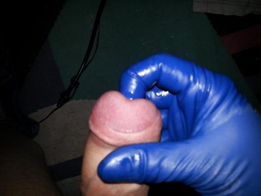 9P Blue Latex Gloves anal fun