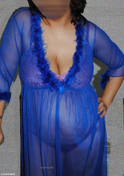 7P Blue Night Dress Wearing Desi girl