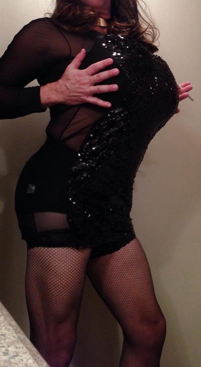 11P New black dress with big tits smoking