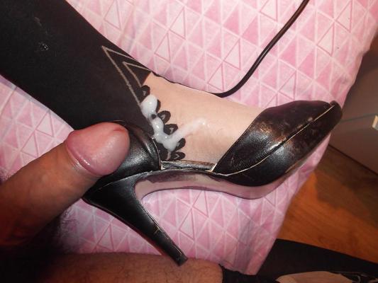 18P Crossdresser black sexy lingerie stockings and mask