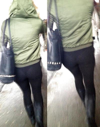15P Candid teens leggings -  ass street 1