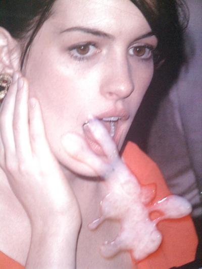 14P Jouis sur le visage d'Anne Hathaway !
