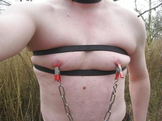 5P Dutch slave in chastity device 