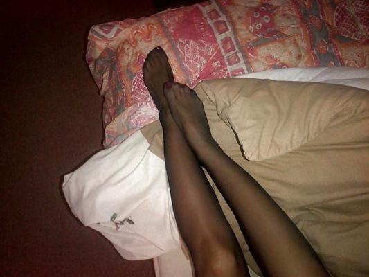 25P My GF Legs Feet & Black Stockings