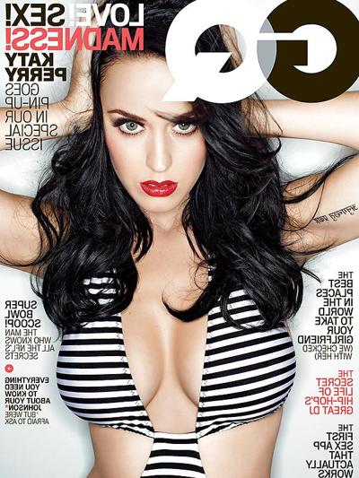 9P Katy Perry gibt auf dem GQ-Cover 2014 ein großes Dekolleté