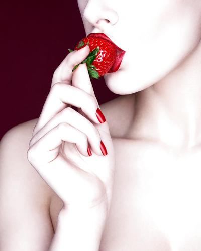 9P Strawberries cherries and an angel's kiss in spring  ....