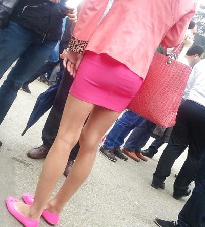 8P Hot teens skirt pink romanian