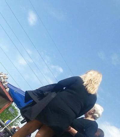 15P Spy mini skirt mature romanian