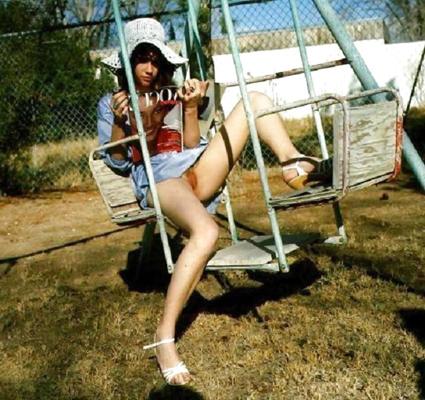 15P Bottomless and Hairy on a Swing